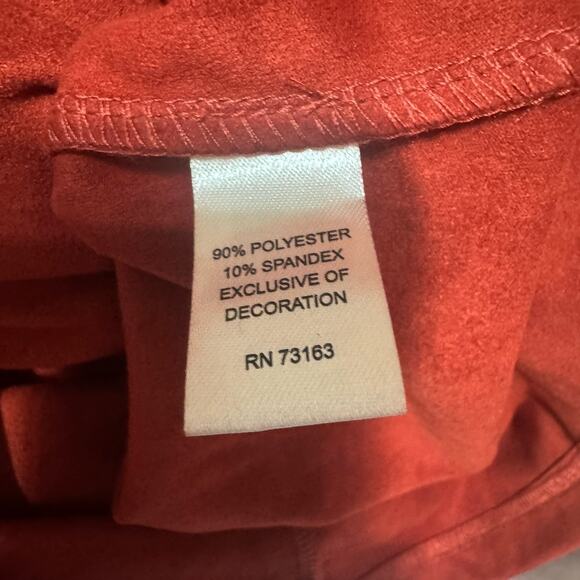 Spense Chamois Burnt Orange Dress Studded Knee Length Microsuede Sz 12 - Picture 8 of 9